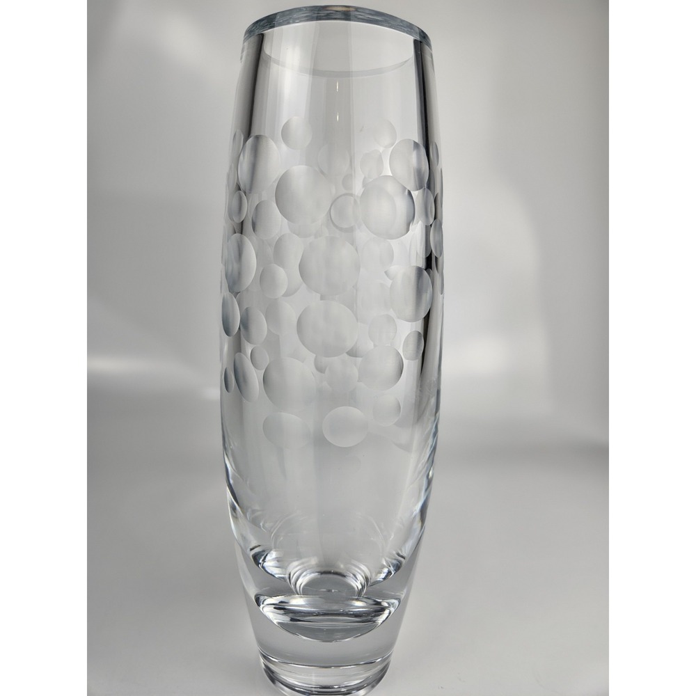 Bohemia Crystal Vase‎ Inverted Bubbles Czech Republic Original Box Elegant! - Picture 4 of 15